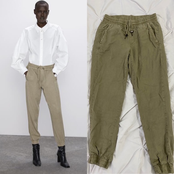 *SOLD* Zara Sage Green Jogger Pants - Size XS - Picture 1 of 12